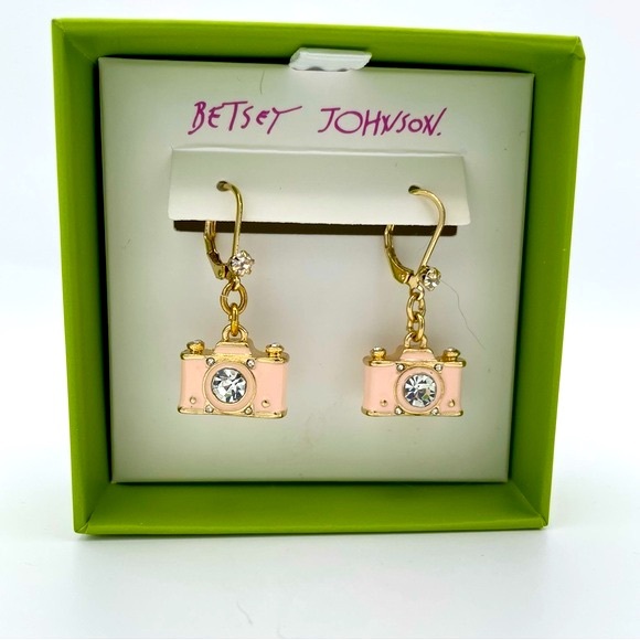 Betsey Johnson Jewelry - Betsey Johnson Pink Camera Earrings NWT
